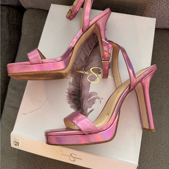 Jessica Simpson Pink High Heel Sandals size 8 - Picture 3 of 5